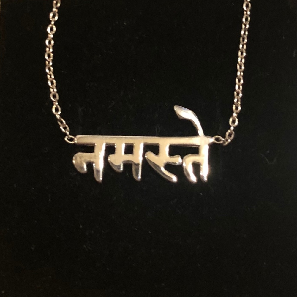 Handmade Sterling Silver Sanskrit Namaste Necklace